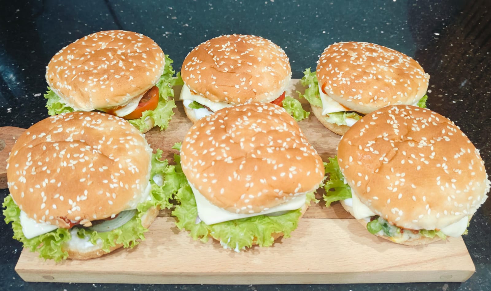 Veg cheese burger for kids birthday party in Whitefield