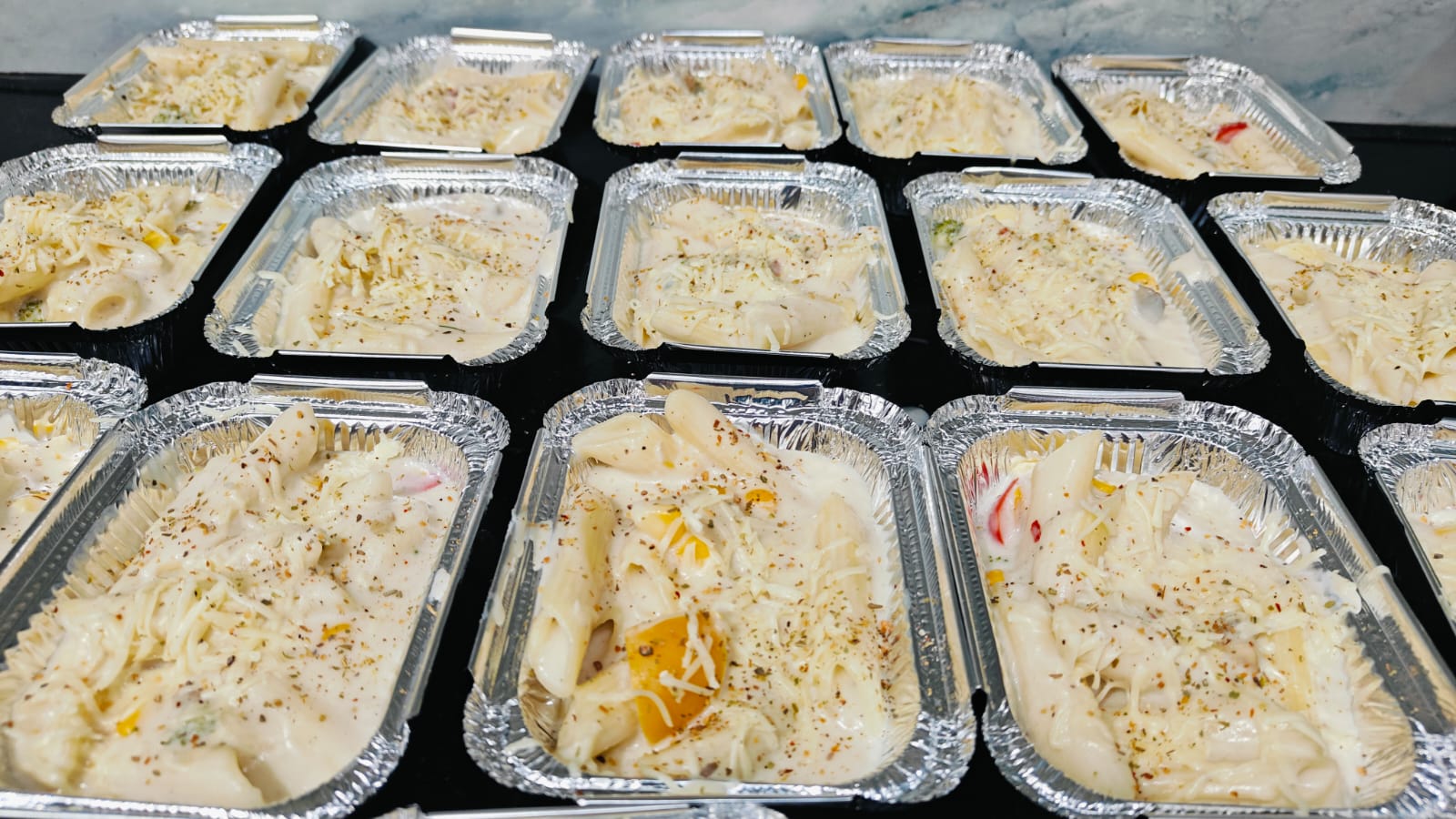 Pasta prepared for a kids birthday party in Bengaluru